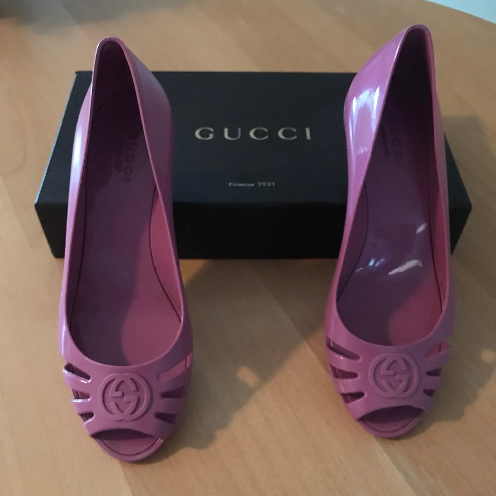 Gucci Marola Rubber Wedge in Fresia Rose - Picture 3 of 4